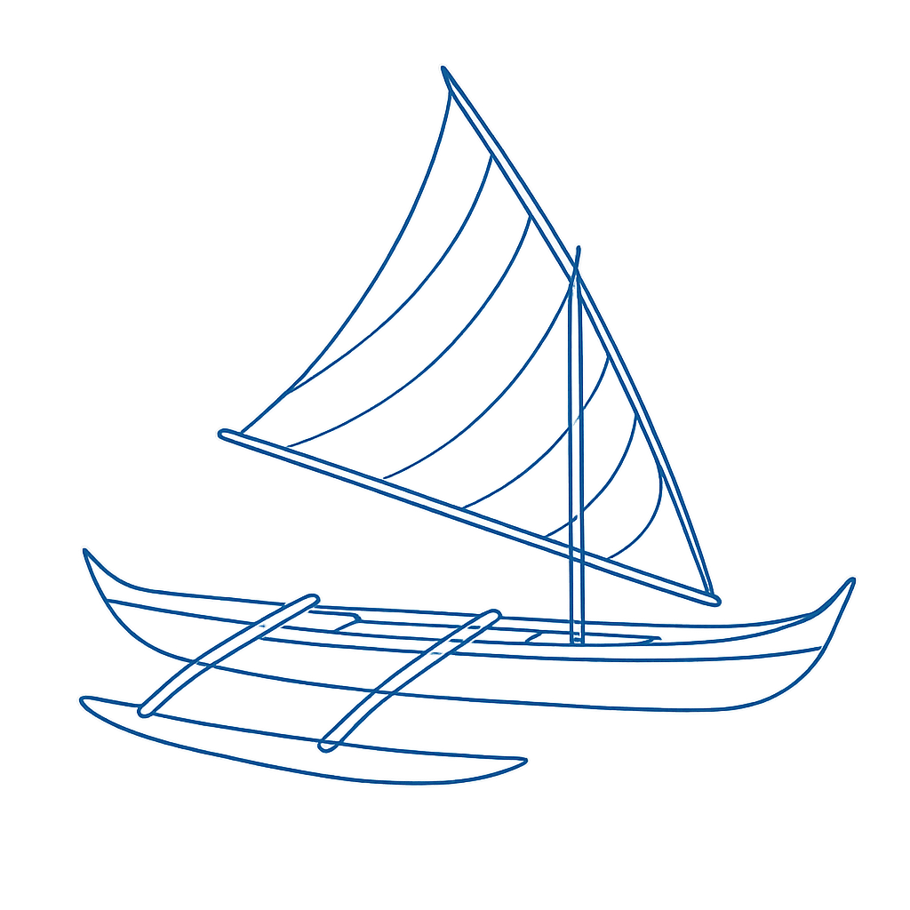 Hawaiian outrigger - Maui Circulation brochure and tourist information distrubution Sail boat image - Hawaii visitor publications by Maui Circulation